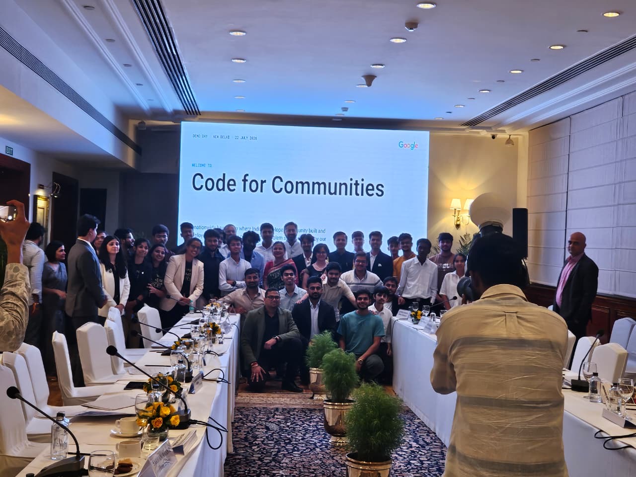 All finalist teams under the Code for Communities welcome screen